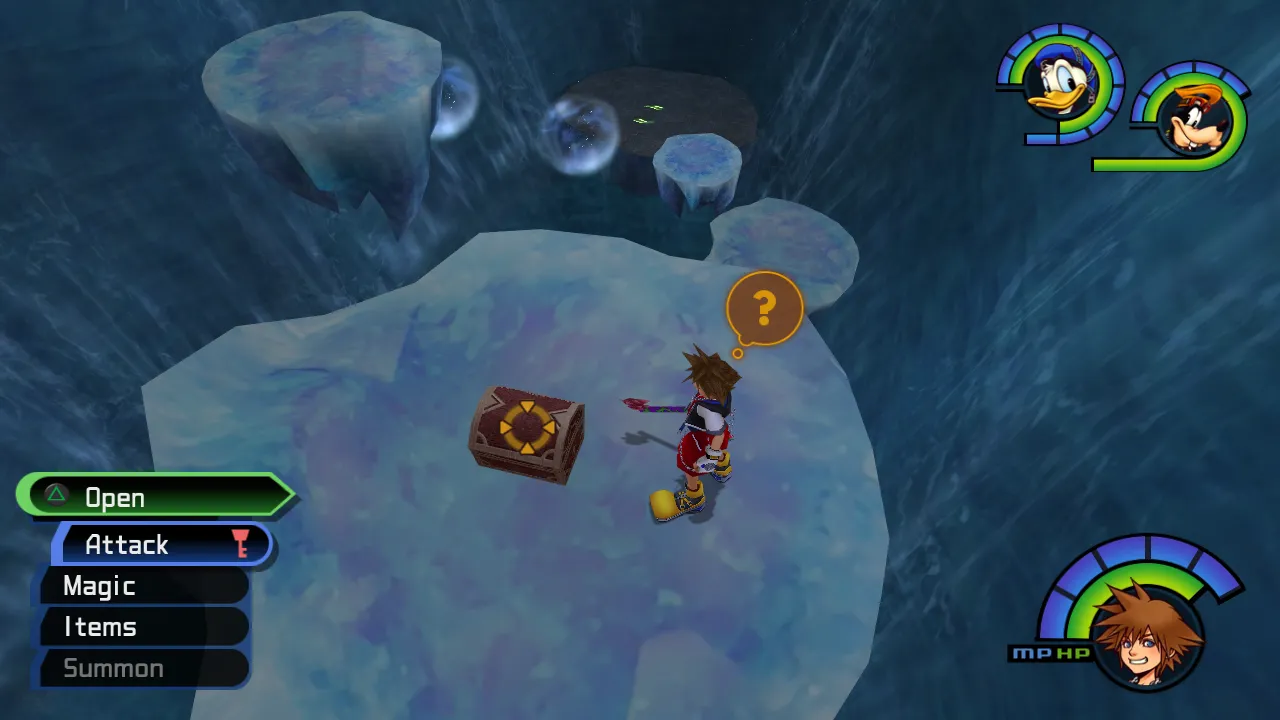 Hollow Bastion Rising Falls Floating Platform Near Bubble Chest